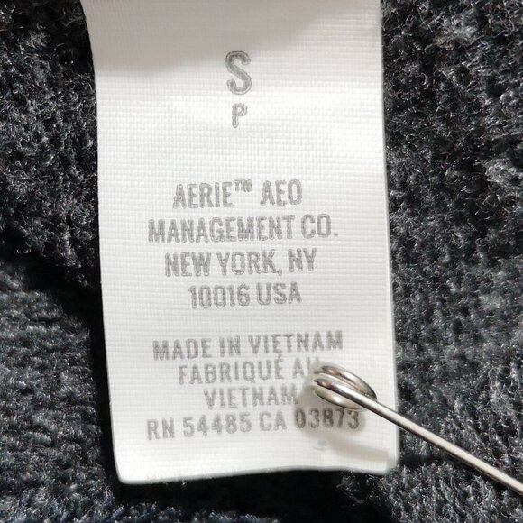 Aerie Dark Grey Size Small Oversized Terry Fleece Lined Hoodie - Picture 7 of 10